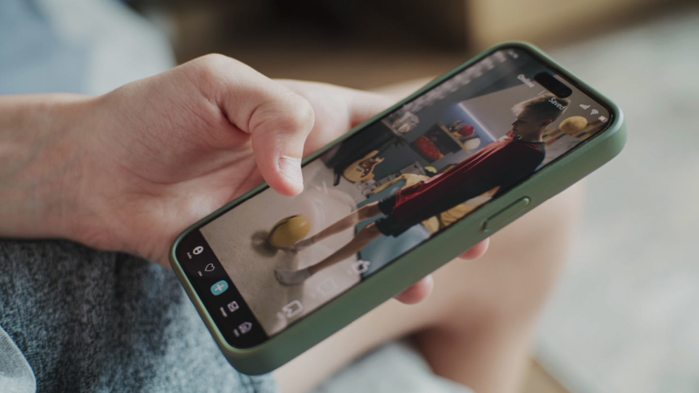 a person liking short form video in types of social media content