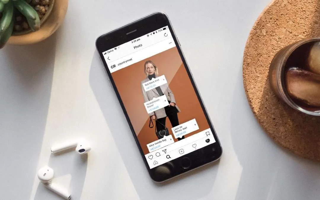 view of a phone with a single post view on instagram