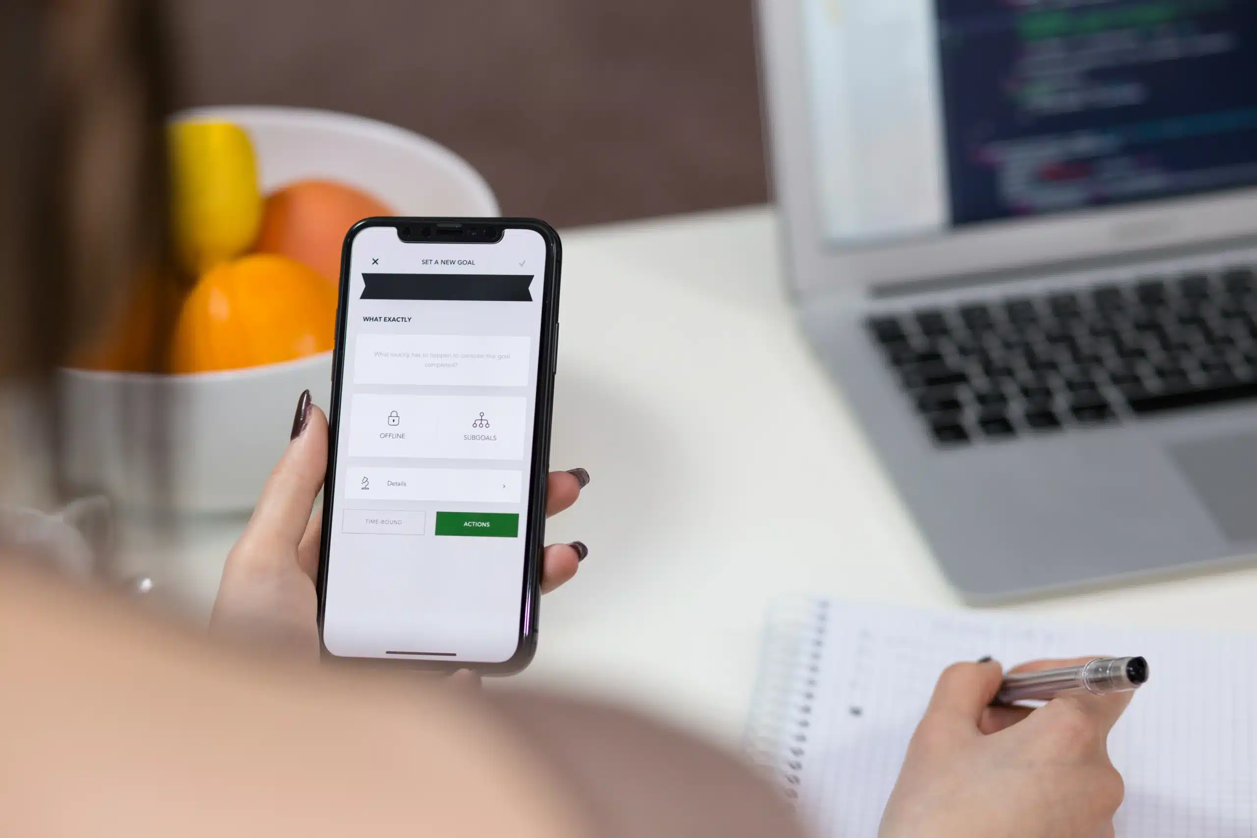 Mobile app interface displayed on smartphone during UX design process
