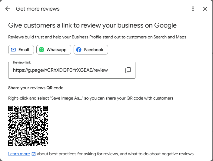 copy paste link to get reviews
